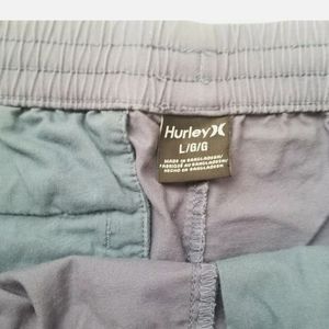 Hurley Twill Shorts Mens Diffused Blue Anchor Elastic Waist Shorts Large.